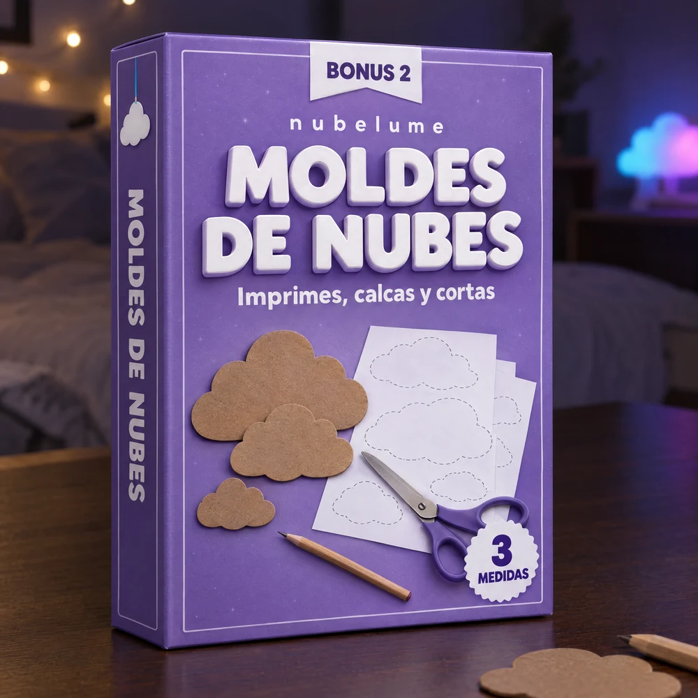 Caja del bono 2 de nubelume: moldes de nubes de cartón en tres medidas